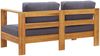 vidaXL Gartenbank mit Auflagen 140 cm Massivholz Akazie Grau 47276 Bild 5