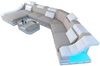 Polster Wohnlandschaft Turino CL mit LED - Strukturstoff - Macchiato-Weiß - Links Bild 1