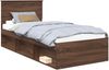vidaXL Bettrahmen Braun Eichen-Optik 90 x 200 cm Massives Kiefernholz 3410651 Bild 2