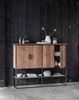 Schrank Beam aus Teakholz, Industrial Design, naturfarben, 4 Türen, Metallgestell Bild 3