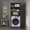 Roomart Waschmaschinenschrank DORA-II- Waschmaschinen- & Trocknerschrank mit Türen & Ausziehbrett – Waschküchenschrank für Waschmaschine & Trockner • Anthrazit-Eiche Bild 3