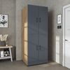 Roomart Waschmaschinenschrank DORA-II- Waschmaschinen- & Trocknerschrank mit Türen & Ausziehbrett – Waschküchenschrank für Waschmaschine & Trockner • Anthrazit-Eiche Bild 2