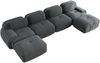 U-Sofa, Modulares ohne Montage atmungsaktiver Cordstoff 32D hochelastische Polsterung extra-breite Armlehnen haustierfreundlich und ergonomisch für Wohnzimmer und Schlafzimmer, Cordstoff, Grey Bild 5