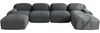 U-Sofa, Modulares ohne Montage atmungsaktiver Cordstoff 32D hochelastische Polsterung extra-breite Armlehnen haustierfreundlich und ergonomisch für Wohnzimmer und Schlafzimmer, Cordstoff, Grey Bild 4