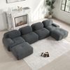 U-Sofa, Modulares ohne Montage atmungsaktiver Cordstoff 32D hochelastische Polsterung extra-breite Armlehnen haustierfreundlich und ergonomisch für Wohnzimmer und Schlafzimmer, Cordstoff, Grey Bild 2