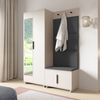 Garderoben-Set Napoli Version 3: Kleiderschrank mit Polsterpaneelen, Schuhschrank Flur und Eingangsbereich (Cashmere/Trinity 15 Graphite ), 189 x 40 x 140 cm Bild 4