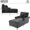 1-Sitzer Relaxsessel B 133 x T 87 x H 90 cm aus Samt in Grau mit Liegefunktion Bild 5