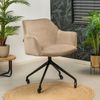 Bronx71 Esszimmerstuhl Samt Quinn mit Rollen taupe Bild 4