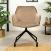 Bronx71 Esszimmerstuhl Samt Quinn mit Rollen taupe Bild 2