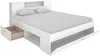 Vente-unique - LEANDRE Bett Holz, Platte Weiß - B 149,6 cm x H 95 cm x L 218,5 cm Bild 5