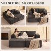 LITBIRD Sofa Modulares L-förmiges Ecksofa, rahmenloses Schlafsofa, montagefrei, 2 Teile, extra tiefe Sitzfläche, Doppel-Recamiere, ideal für Wohnzimmer Bild 3