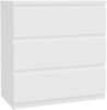 Forte EDMORE Kommode 70 80, moderne Kommode mit 3 Schubladen, Holzwerkstoff, Weiß, 77,2 cm breit x 79,8 cm hoch x 42,2 cm tief Bild 3
