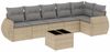 vidaXL 7-tlg. Garten-Sofagarnitur mit Kissen Beige Poly Rattan 3253736 Bild 2