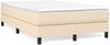 vidaXL Polsterbett, Stoff, 25,0 cm, Creme, 120x200 cm, mit Lattenrost, Schwarz Bild 2