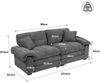 2-Sitzer Sofa B 214 x T 89 x H 93 cm aus Chenille in Schwarz Bild 5