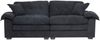 2-Sitzer Sofa B 214 x T 89 x H 93 cm aus Chenille in Schwarz Bild 4