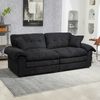 2-Sitzer Sofa B 214 x T 89 x H 93 cm aus Chenille in Schwarz Bild 2