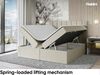 MEBLINI Boxspringbett ERLING 180x200 cm mit Bettkasten - H4/Beige Webstoff Polsterbett - Doppelbett mit Topper & Taschenfederkern-Matratze Bild 3