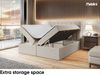 MEBLINI Boxspringbett ERLING 180x200 cm mit Bettkasten - H4/Beige Webstoff Polsterbett - Doppelbett mit Topper & Taschenfederkern-Matratze Bild 5
