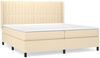 vidaXL Boxspringbett mit Matratze Stoff Creme 200x200 cm, Härtegrad: H2 [3131622] Bild 2