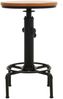 Bartisch HWC-N23, Thekentisch Bistrotisch höhenverstellbar drehbar Fußablage Industrial Eisen Massiv-Holz Ø 50cm ~ natur Bild 5