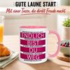 Momentals Tasse Abschied – „Endlich bist du weg“ – Abschiedsgeschenk für Kollegin, Gratis Versand · Links-&Rechtshänder · Spülmaschinenfest Bild 3