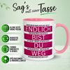 Momentals Tasse Abschied – „Endlich bist du weg“ – Abschiedsgeschenk für Kollegin, Gratis Versand · Links-&Rechtshänder · Spülmaschinenfest Bild 2
