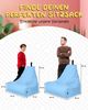 PATCH HOME Lounge Sessel Sitzsack– XL – Hellblau, bequemer Sitzsack aus Luxus-Polyester-Gewebe, bereits befüllt Bild 3