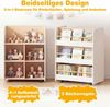 COSTWAY Kinderregal, 3-stöckiges doppelseitige Buchanzeige & Aufbewahrungswagen Bild 3