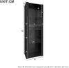 Vitrine 55x38x166 cm, Schwarz Hochglanz mit 3 Glasböden und App-gesteuerter LED-Beleuchtung,Schwarz Bild 3