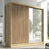 A&J MöbelLand Schwebetürenschrank LINA mit 3 Schubladen, 3D-Lamellen und Spiegel Bild 2