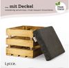 Lycce Polsterhocker Sitzhocker, Holzkiste geflammt mit gepolstertem Cordstoff-Deckel, mit Stauraum und gepolstertem Sitzkissen Bild 4