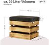 Lycce Polsterhocker Sitzhocker, Holzkiste geflammt mit gepolstertem Cordstoff-Deckel, mit Stauraum und gepolstertem Sitzkissen Bild 3
