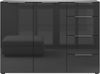 Sideboard >style< in anthrazit matt - Glas anthrazit - 135x98,7x40cm (BxHxT) Bild 2