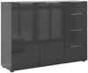 Sideboard >style< in anthrazit matt - Glas anthrazit - 135x98,7x40cm (BxHxT) Bild 4
