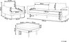 Sofa Set 5-Sitzer VINTERBRO Samtstoff Grau mit Ottomane Bild 2