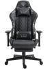 Gaming Stuhl Chair Racing mit Fußstütze und ergonomsichen 4D-Armlehnen Schwarz/Military -Grau Bild 2