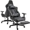 Gaming Stuhl Chair Racing mit Fußstütze und ergonomsichen 4D-Armlehnen Schwarz/Military -Grau Bild 3