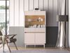 Selsey 'Dunea' Vitrine 4-türig, Glasfront & LED, Kaschmirgrau/Eichenoptik, 92 cm Bild 2