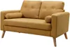 Vente-unique 'TATUM' 1x 2-Sitzer Sofa und 1x 3-Sitzer Sofa, Bouclé Stoff gelb, 130 / 182 x 81 x 83 cm Bild 5