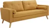 Vente-unique 'TATUM' 1x 2-Sitzer Sofa und 1x 3-Sitzer Sofa, Bouclé Stoff gelb, 130 / 182 x 81 x 83 cm Bild 3