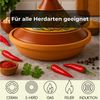 Marrakesch Orient & Mediterran Interior Dampfgartopf Tajine Shasha Ø31cm natur glasiert inkl. Nord Afrikanische Kochbuch, Lehm (1-tlg), Handarbeit Bild 4