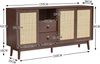 Sideboard 155 x 38 x 80 cm aus MDF/Spanplatte mit 3 Rattan-Schiebetüren & 2 Schubladen Bild 3