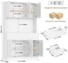 Homfa Küchenbuffet Küchenschrank mit LED Buffetschrank mit Steckdosen Hochschrank mit Arbeitsplatte, 6 Türen und Schubladen Bild 2