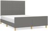 vidaXL Polsterbett mit Kopfteil Stoff Dunkelgrau 140x190 cm Bild 2