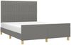 vidaXL Polsterbett mit Kopfteil Stoff Dunkelgrau 140x190 cm Bild 3