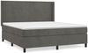 vidaXL Boxspringbett mit Matratze Dunkelgrau 180x200 cm Samt 3132574 Bild 2