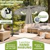 tillvex Alu Ampelschirm Taupe LED Solar Ø 300 cm mit Kurbel | Sonnenschirm mit An-/Ausschalter | Gartenschirm UV-Schutz Aluminium | Kurbelschirm mit Ständer Marktschirm wasserdicht Bild 3