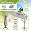 tillvex Alu Ampelschirm Taupe LED Solar Ø 300 cm mit Kurbel | Sonnenschirm mit An-/Ausschalter | Gartenschirm UV-Schutz Aluminium | Kurbelschirm mit Ständer Marktschirm wasserdicht Bild 2