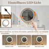 Schminktisch mit LED Beleuchtung Spiegeltisch Beauty Tisch großer Spiegel mit Tageslicht Warmlicht Kaltlicht moderner Makeup Tisch Frisierkommode mit Seitenregal weiß goldene Akzente Kippsicherung, 115cmx45cmx120cm, Weiß Bild 4